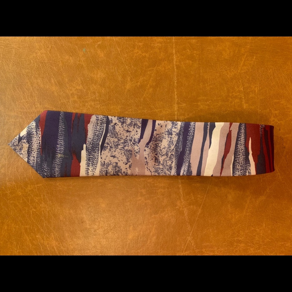 Late 1940’s “painted” multi-color swirl tie